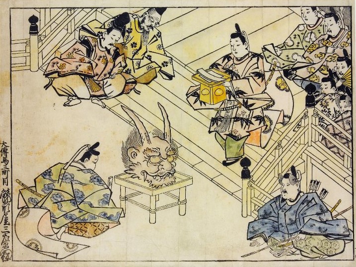 「大江山物語図絵」（菱川師宣、1680　大英博物館）の画像。